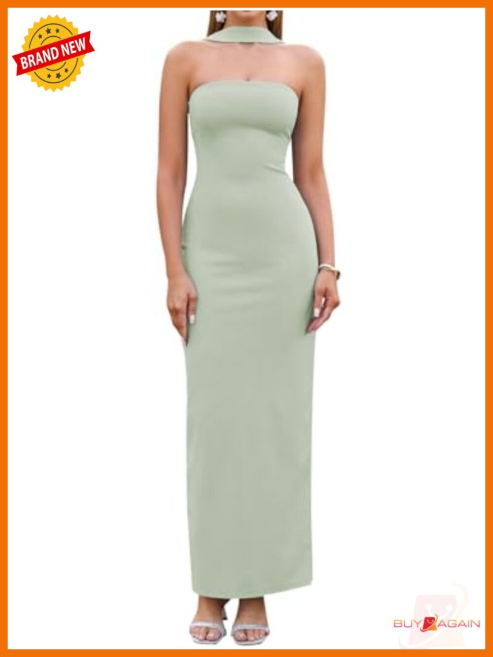 HTZMO Formal Wedding Guest Cocktail Bodycon Maxi Dress